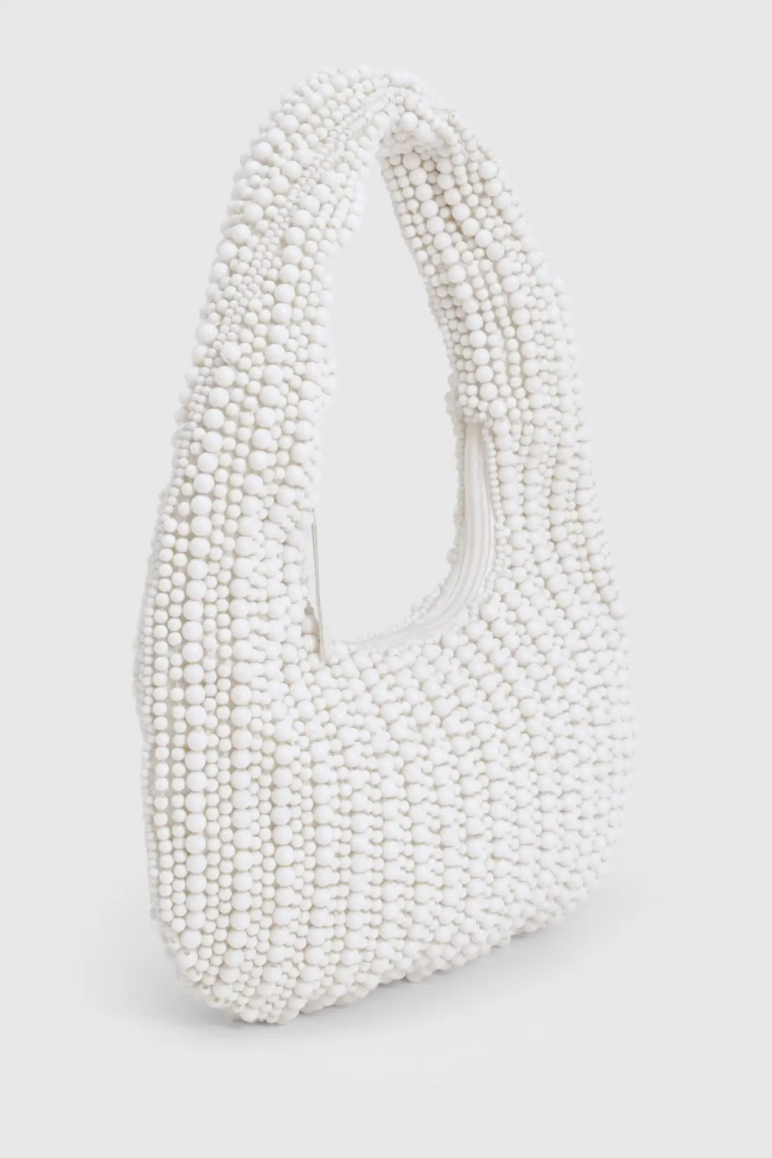 White Beaded Mini Grab Bag | Boohoo | Boohoo.com (UK & IE)