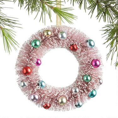 Pink Bottlebrush Wreath Ornament | World Market