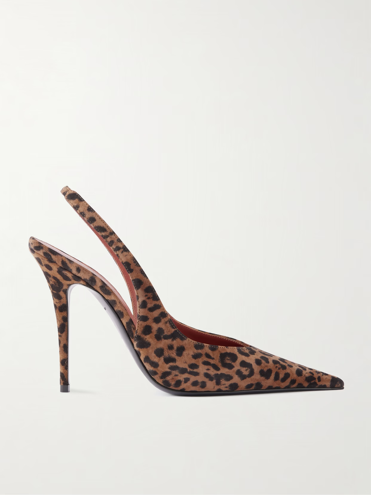 Amina Muaddi - Anok Leopard-print Suede Slingback Pumps - Animal print | NET-A-PORTER (US)