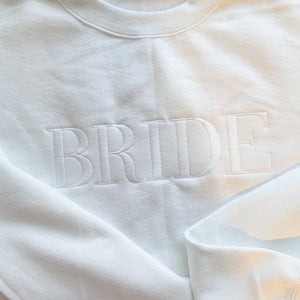 Click for more info about Bride Sweatshirt | Bride Crewneck | White Bride Sweatshirt | Vogue Inspired Bride Sweater | Bride...