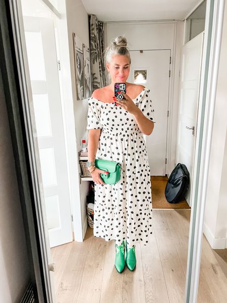 Outfits of the week

Wearing a long tall sally polka dot dress with a shirred bust that can be worn on or off the shoulder. It’s 100% viscose so perfect for warm weather. 

Paired with green western boots (Sacha) and a green purse (local boutique)



#LTKcurves #LTKeurope #LTKstyletip