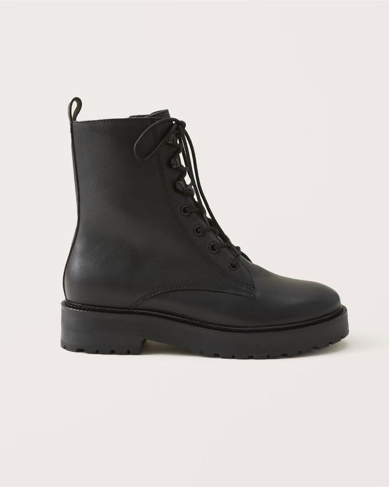 Abercrombie & Fitch Women's Samira Combat Boots in Black - Size 10 | Abercrombie & Fitch (US)