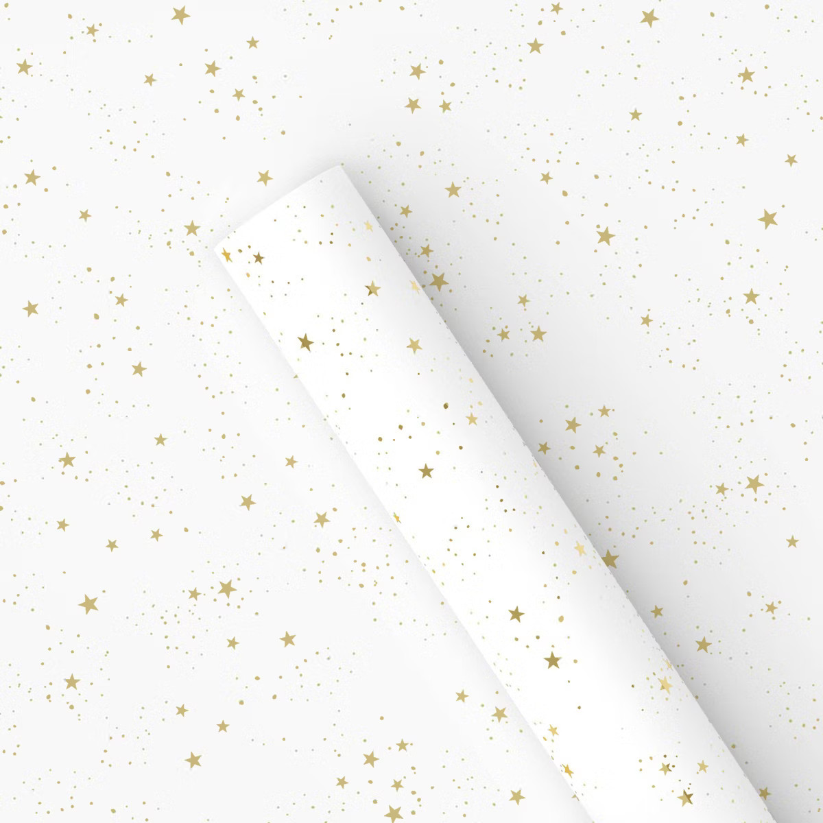 25 sq ft Gold Foil Stars Gift Wrap White - Sugar Paper™ + Target | Target