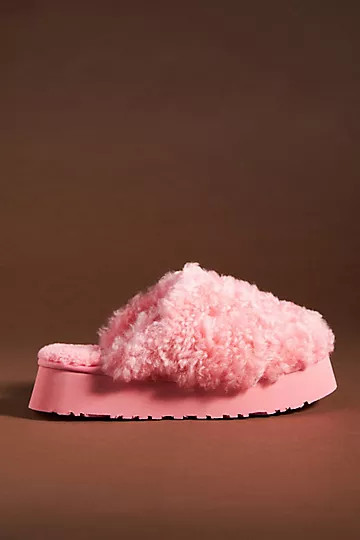 UGG Maxi Curly Platform Slide Slippers | Anthropologie (US)