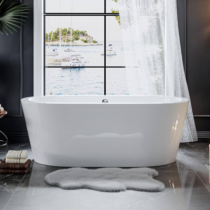 Empava Tub, 59" Freestanding Bathtub, Deep Soaking Tub, cUPC Certified | Amazon (US)