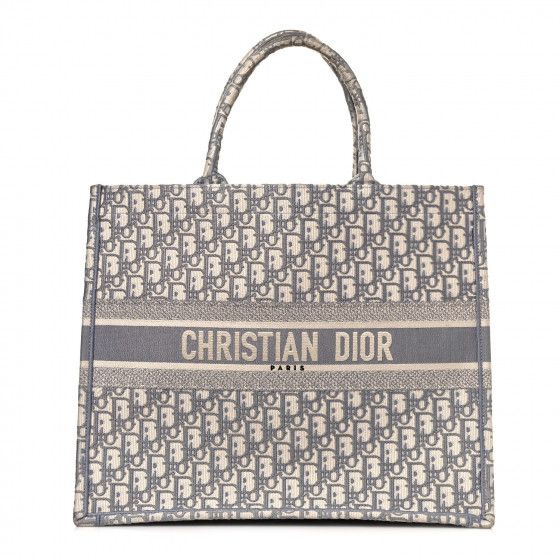 CHRISTIAN DIOR Oblique Book Tote Grey | Fashionphile