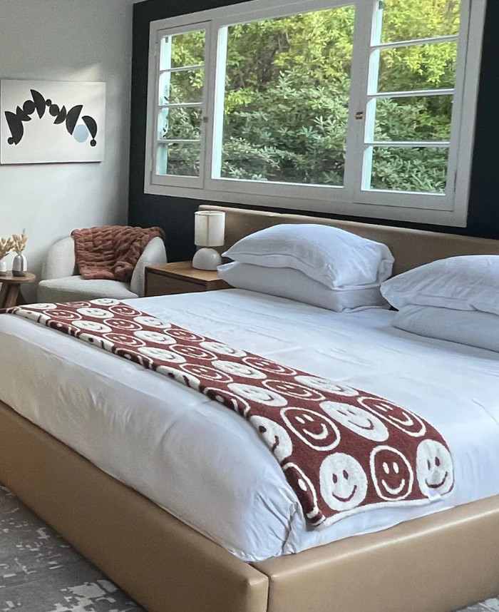 Two-Tone Smiley Buttery Blanket | The Styled Collection