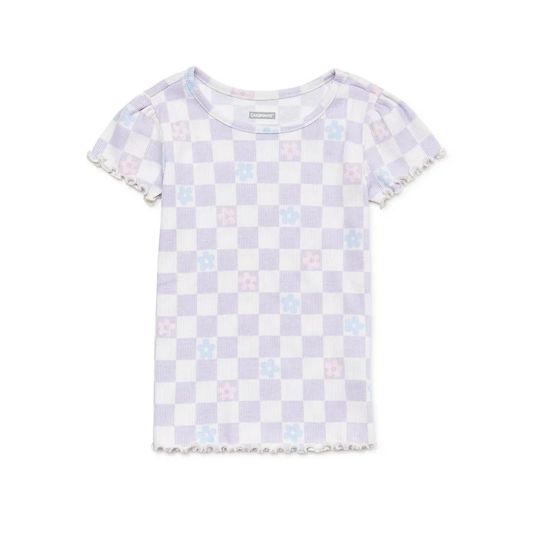 Garanimals Baby and Toddler Girls Short Sleeve Ribbed Top, Sizes 12M-5T | Walmart (US)