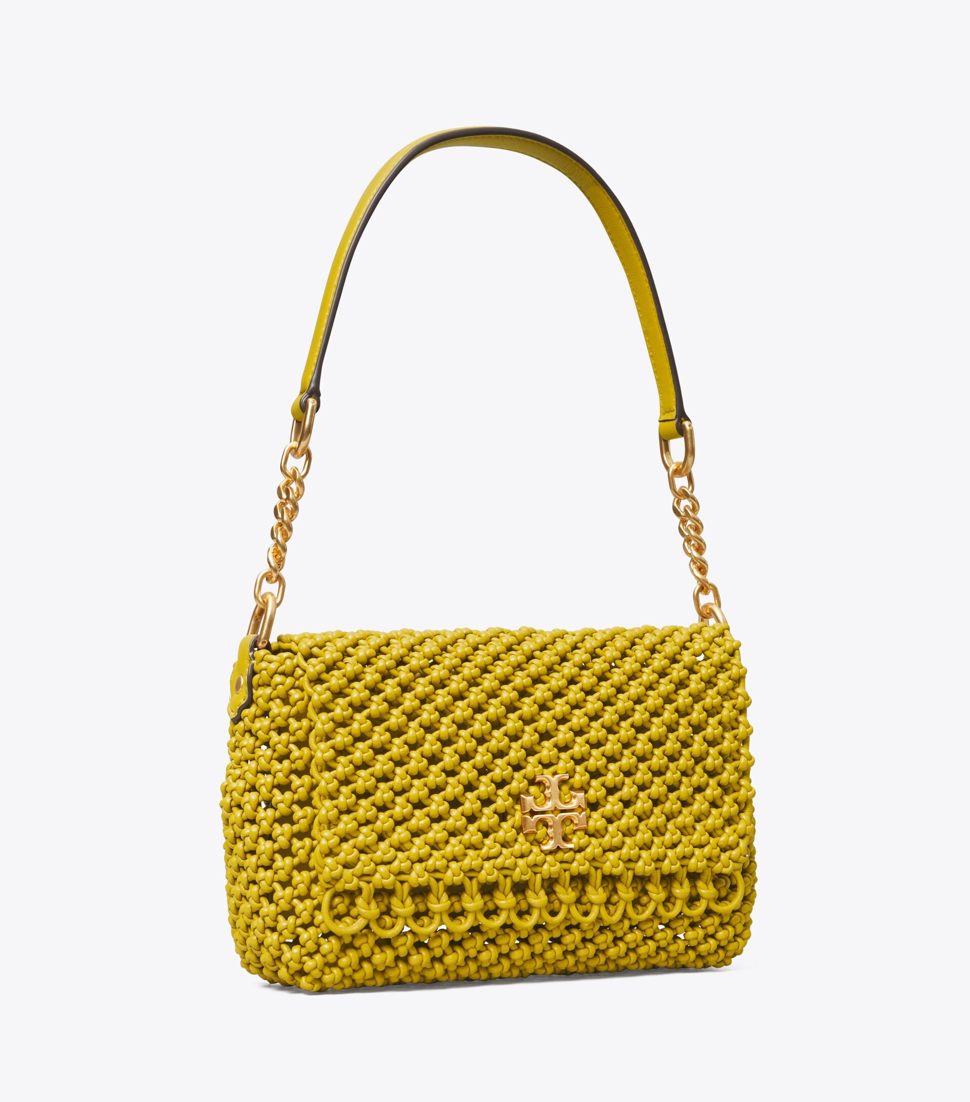 Kira Chevron Macramé Woven Small Shoulder Bag | Tory Burch (US)