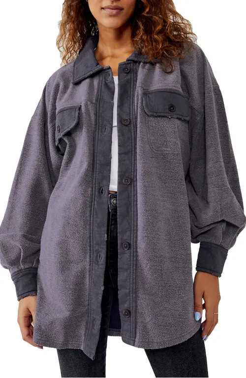 Free People We the Free Ruby Fleece Shirt Jacket in Incense at Nordstrom, Size Small | Nordstrom