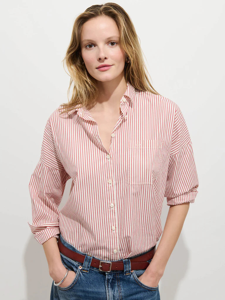 Jo Striped Shirt In Cotton Poplin | Alex Mill