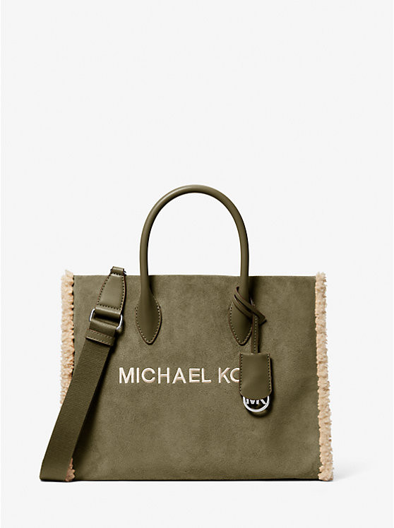 Mirella Medium Suede and Faux Shearling Tote Bag | Michael Kors US