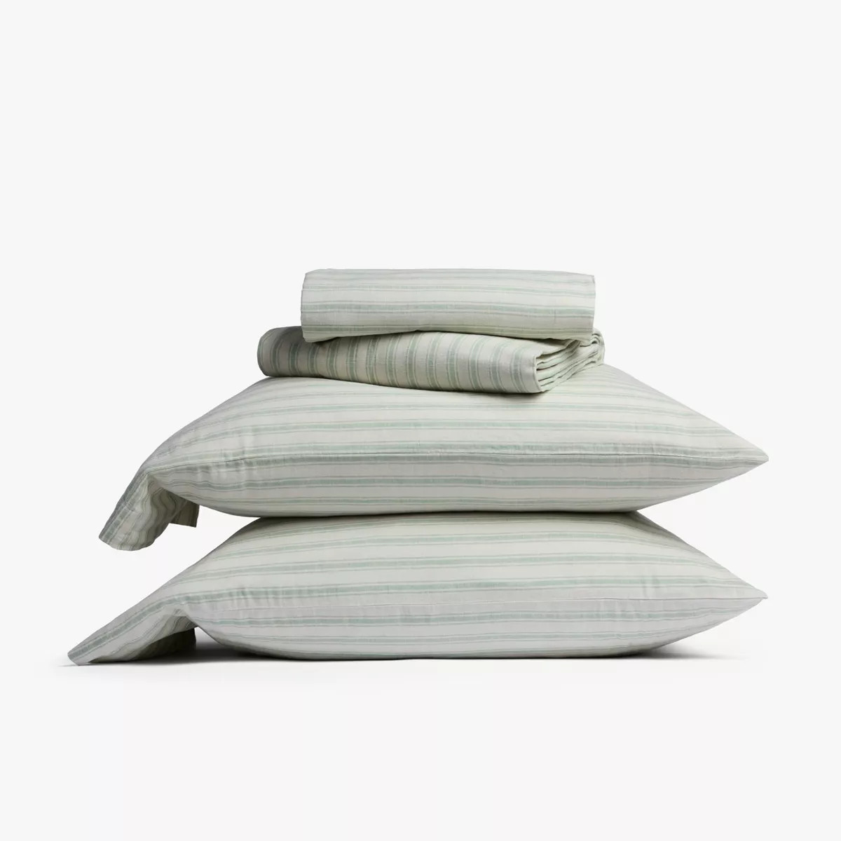 King Relaxed Linen Stripe Sheet Set Pecan & Parchment - Parachute for Target | Target