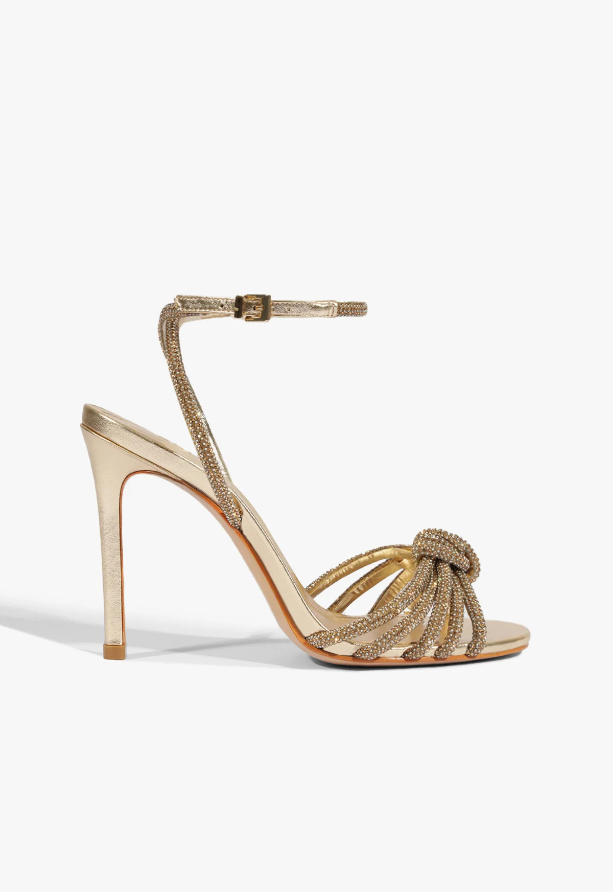 Pearline Gold High Stiletto Heel Sandal | SCHUTZ | Schutz (US)