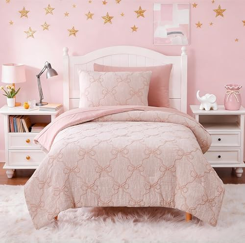 Twin Comforter Set with Sheets for Girls-5 Pieces Twin Bedding Sets with Pink Comforter, Sheets, ... | Amazon (US)