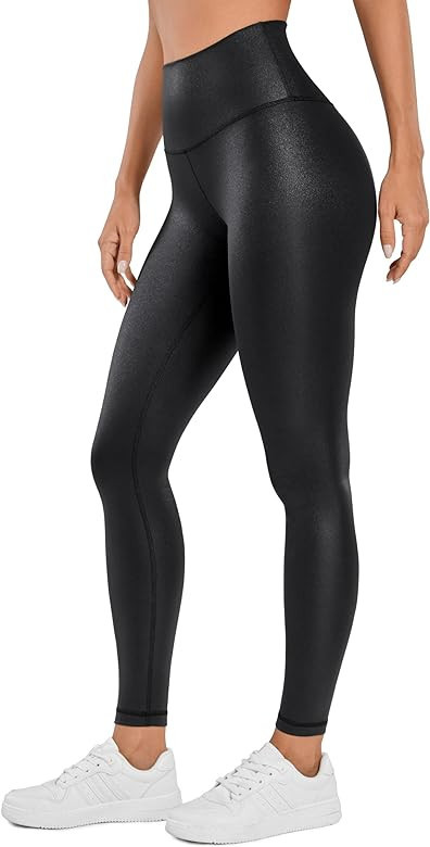 CRZ YOGA Butterluxe Matte Faux Leather Leggings for Women 28" - High Waisted Stretch Ankle Leathe... | Amazon (US)