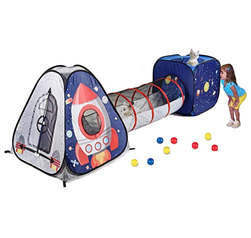 UTEX 3pc Space Astronaut Pop Up Play Tents with Tunnels for Kids, Boys, Girls, Babies and Toddler... | Amazon (US)