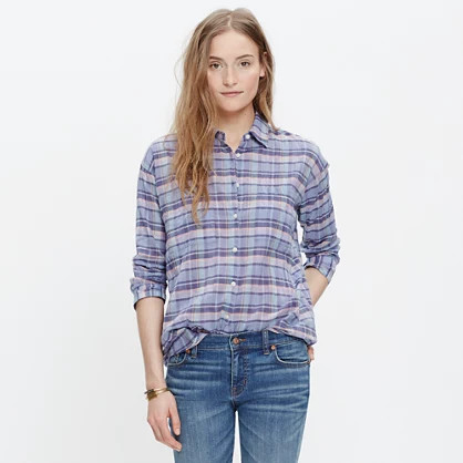 Shrunken Trapeze Shirt in Oakbrook Plaid | Madewell