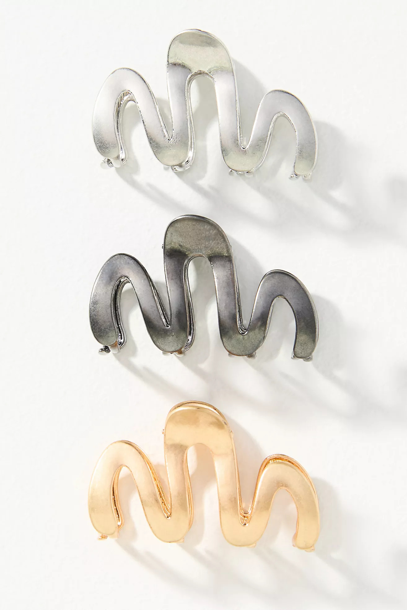 Mini Squiggle Hair Claw Clips, Set of 3 | Anthropologie (US)