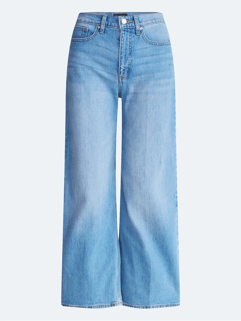 Free Assembly Women's and Women's Plus High Rise Cropped Wide Leg Jeans, Sizes 0-22W | Walmart (US)