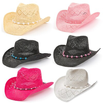 TOVOSO Western Cowgirl Hat, Straw Cowboy Hat for Women with Shapeable Brim | eBay US