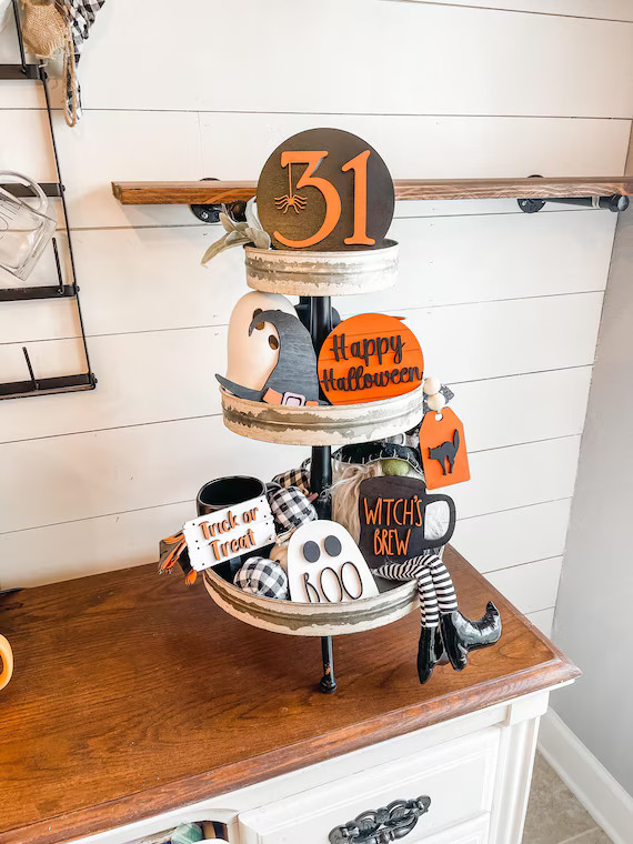Halloween Tiered Tray Decor  Tiered Tray 3D Signs  Rae Dunn | Etsy | Etsy (US)