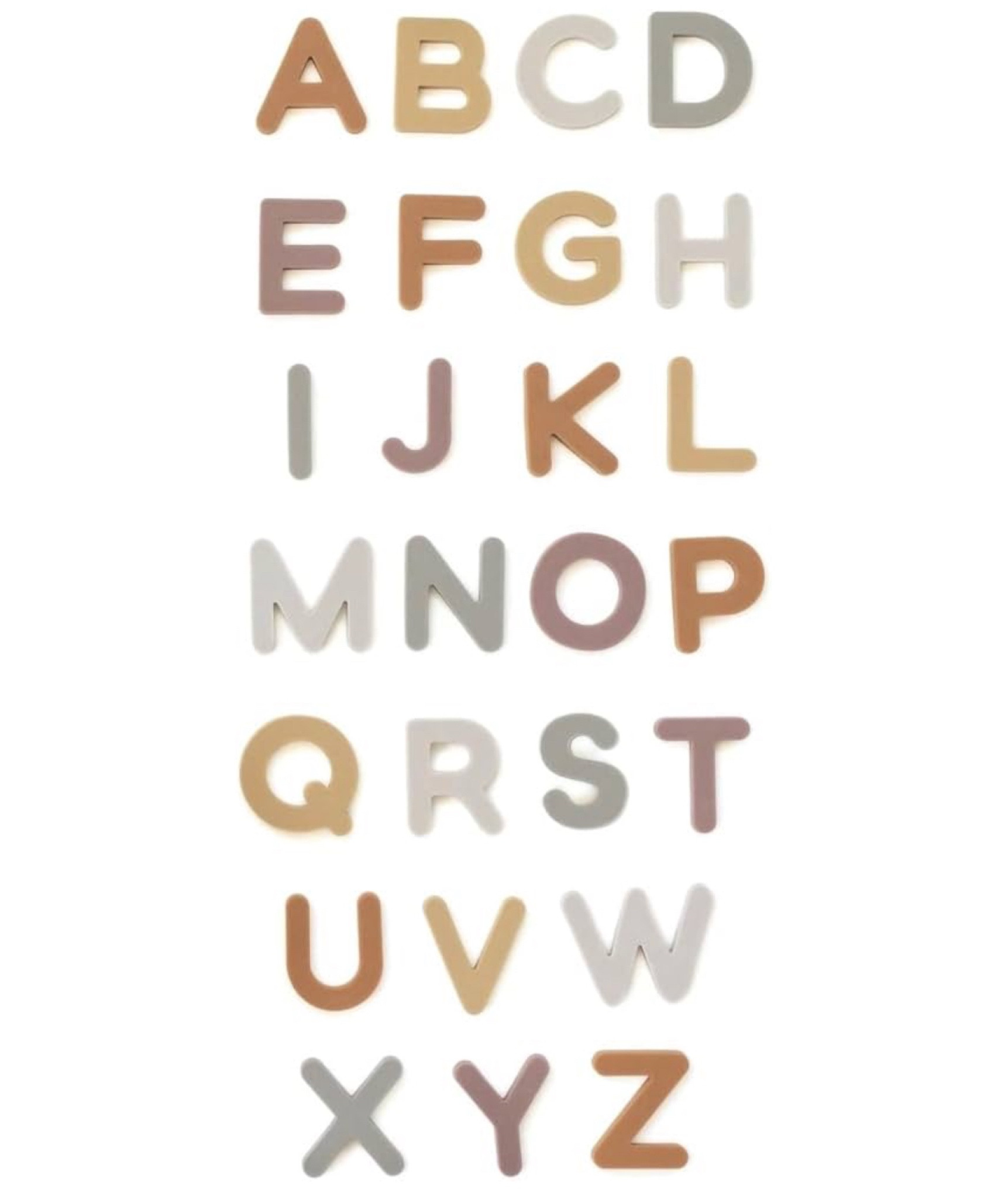 Neutral Silicone Alphabet Magnetic Letters, 26 Piece Non Toxic Learning Set, Perfect for Refrigerator, Whiteboard and Educational Activities

#LTKKids