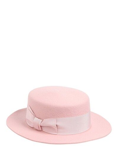 FEDERICA MORETTI, Boater wool felt hat, Pink, Luisaviaroma | Luisaviaroma