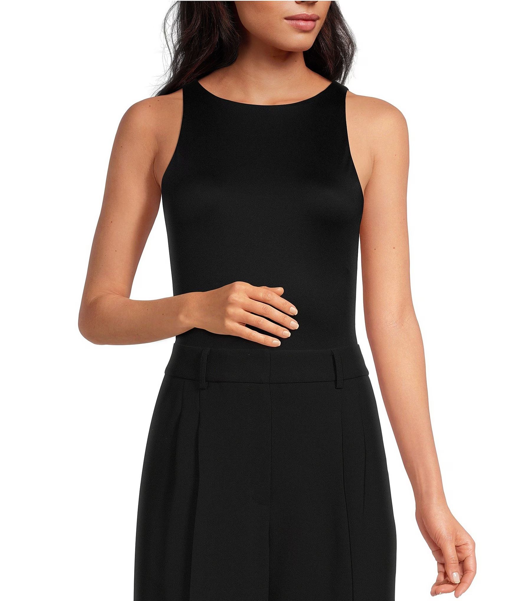 Layla Sleeveless Racer Knit Coordinating Bodysuit | Dillard's