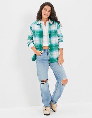 AE Oversized Flannel Shirt | American Eagle Outfitters (US & CA)