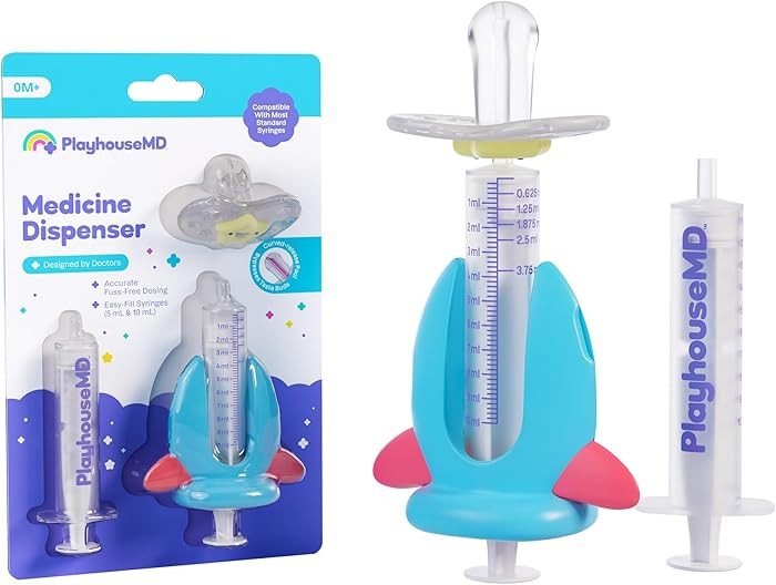 Playhouse MD Medicine Dispenser, Rocket - Liquid Medication Syringe for Newborns, Infants, Babies... | Amazon (US)