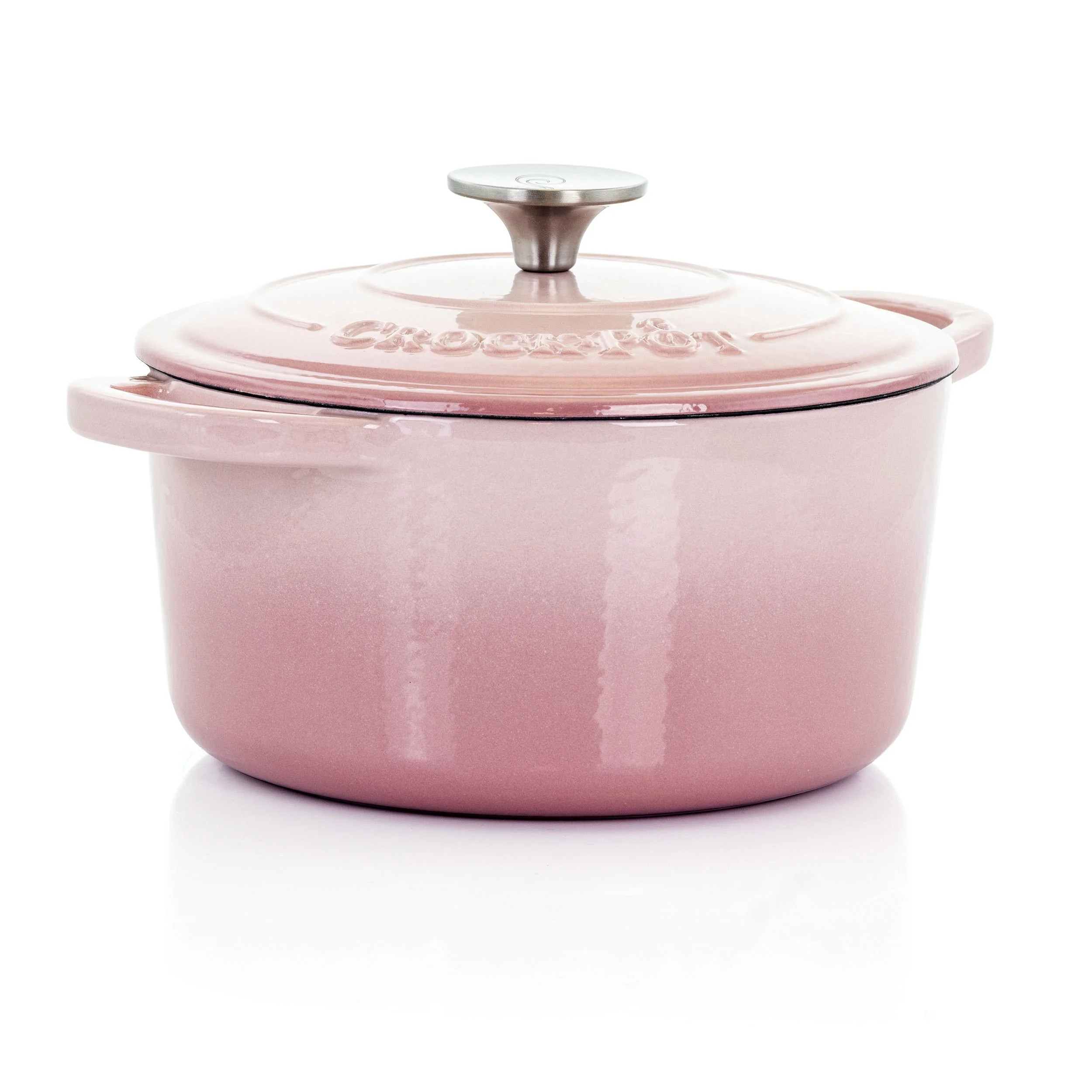 Crock-Pot Artisan 2 Piece 3 Quarts Enamled Cast Iron Dutch Oven in Blush Pink - Walmart.com | Walmart (US)