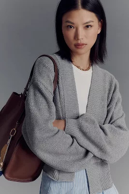 The Livvy Waffle Knit Cardigan by Flat White | Anthropologie (US)