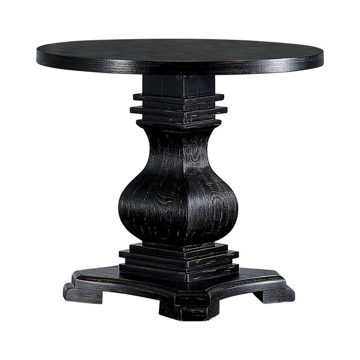 Brielle Pedestal Round End Table Black - ioHOMES | Target
