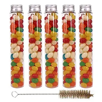 15 Pack 100ml Clear Plastic Test Tubes with Screw Caps and 1 Cleaning Brush - Gumball Candy Tubes... | Amazon (US)