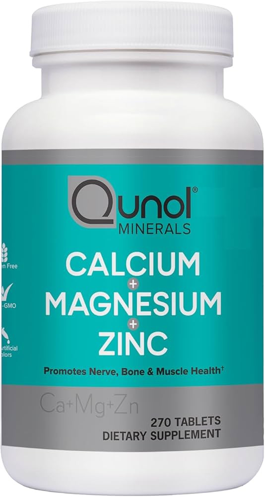 Qunol Calcium 3 in 1 Tablets with Calcium, Magnesium & Zinc for Immune Support, Bone, Nerve, and ... | Amazon (US)
