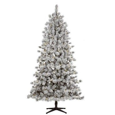 7ft Pre-lit Artificial Christmas Tree Flocked Douglas Fir Clear Lights - Wondershop™ | Target