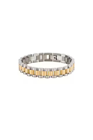 Luv AJ The Two-Toned Timepiece Bracelet in Silver & Gold from Revolve.com | Revolve Clothing (Global)