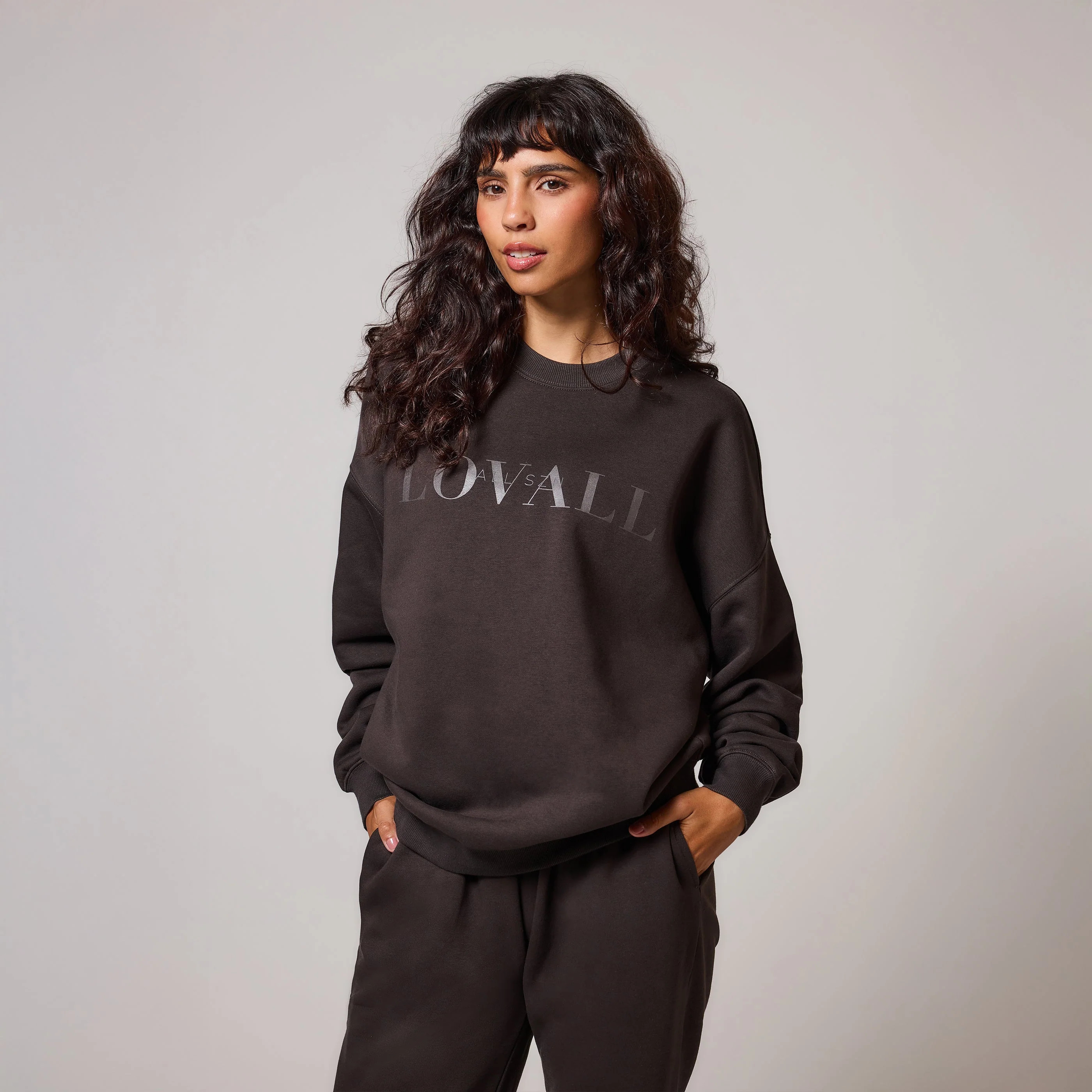 Organic Oversized Sweatshirt Style 4 | Black Coffee | LOVALL