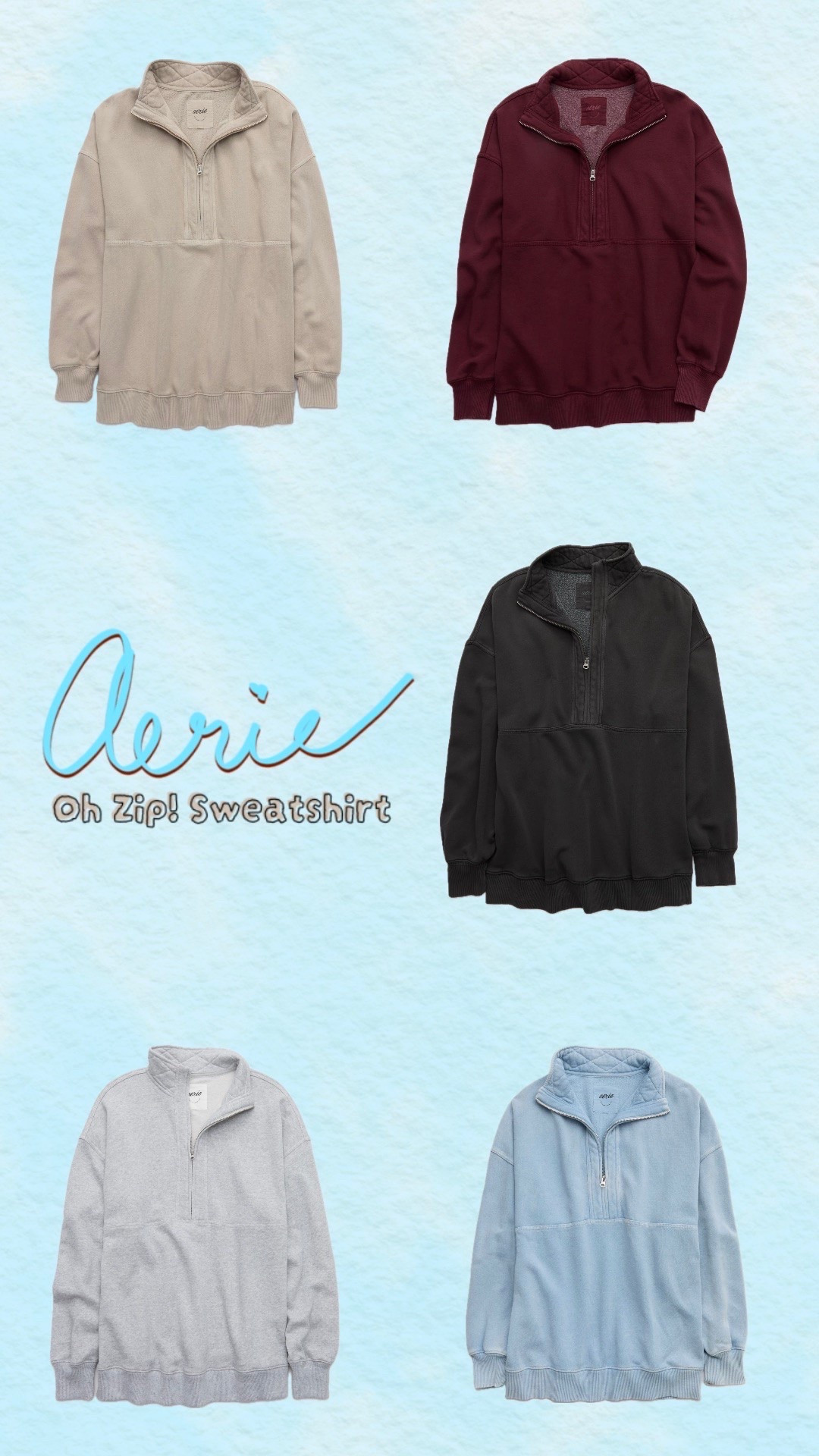 @Aerie is having a SALE on their super cute half zip sweatshirt. It comes in a ton of colors and even have matching pants, if you are looking for a set.

#LTKootd #LTKSaleAlert #LTKOver40