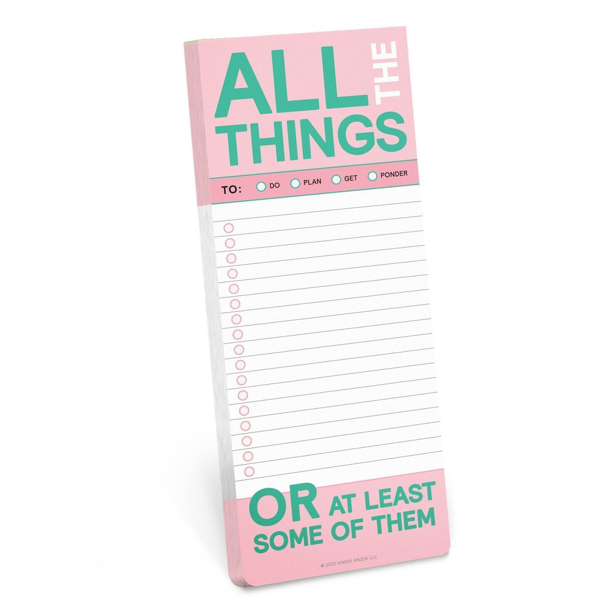 Knock Knock 3.5"x9" 'All The Things Make A List Pad' Shopping List Pad and To Do Pad | Target