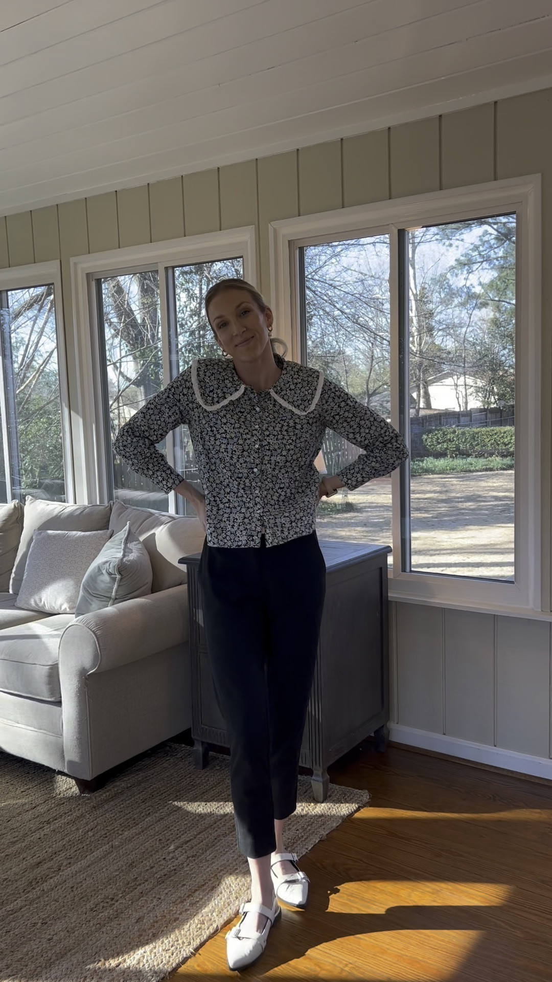 Outfit of the day for the office! I rented this top through Rent the Runway and ended up buying it. I love the sweet collar and the springy vibes it gives! 

Office outfit
Corporate outfit



#LTKStyleTip #LTKWatchNow #LTKWorkwear