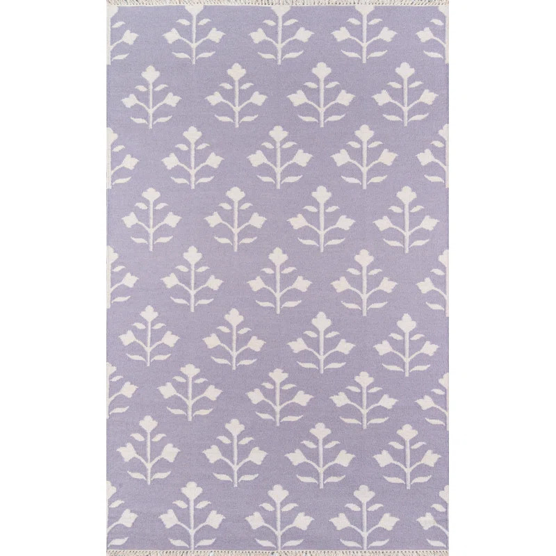 Thompson Handmade Flatweave Wool Purple/Ivory Rug | Wayfair North America