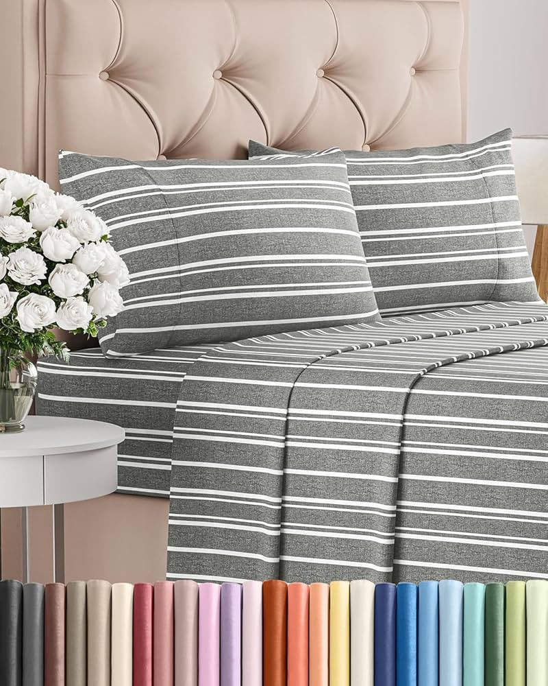 King Size 4 Piece Sheet Set - Comfy Breathable & Cooling Bed Sheets Set - Hotel Luxury Bedding fo... | Amazon (US)