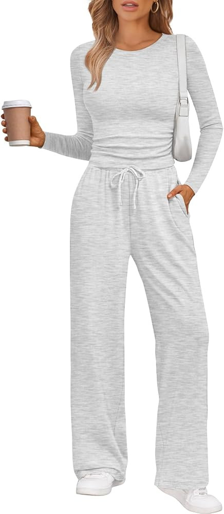 LILLUSORY 2 Piece Lounge Sets for Women Fall Outfits 2025 Two Piece Travel Sweatsuits Business Ca... | Amazon (US)
