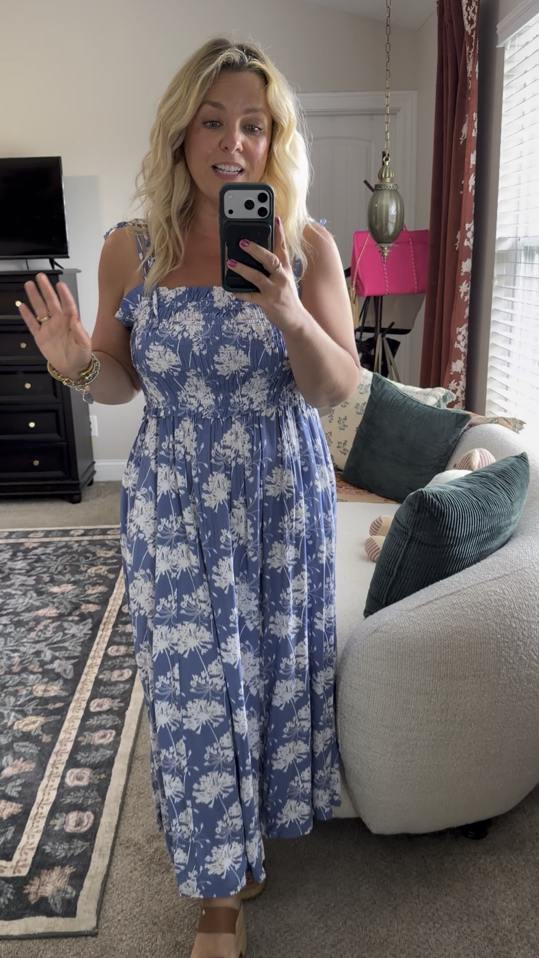 Cutest floral maxi dress from Walmart! The top is smocked so super stretchy & the straps tie so they are adjustable! I sized down to a med (I'm size 10/12, 5'2") & it's plenty roomy!

#LTKMidsize #LTKPetite