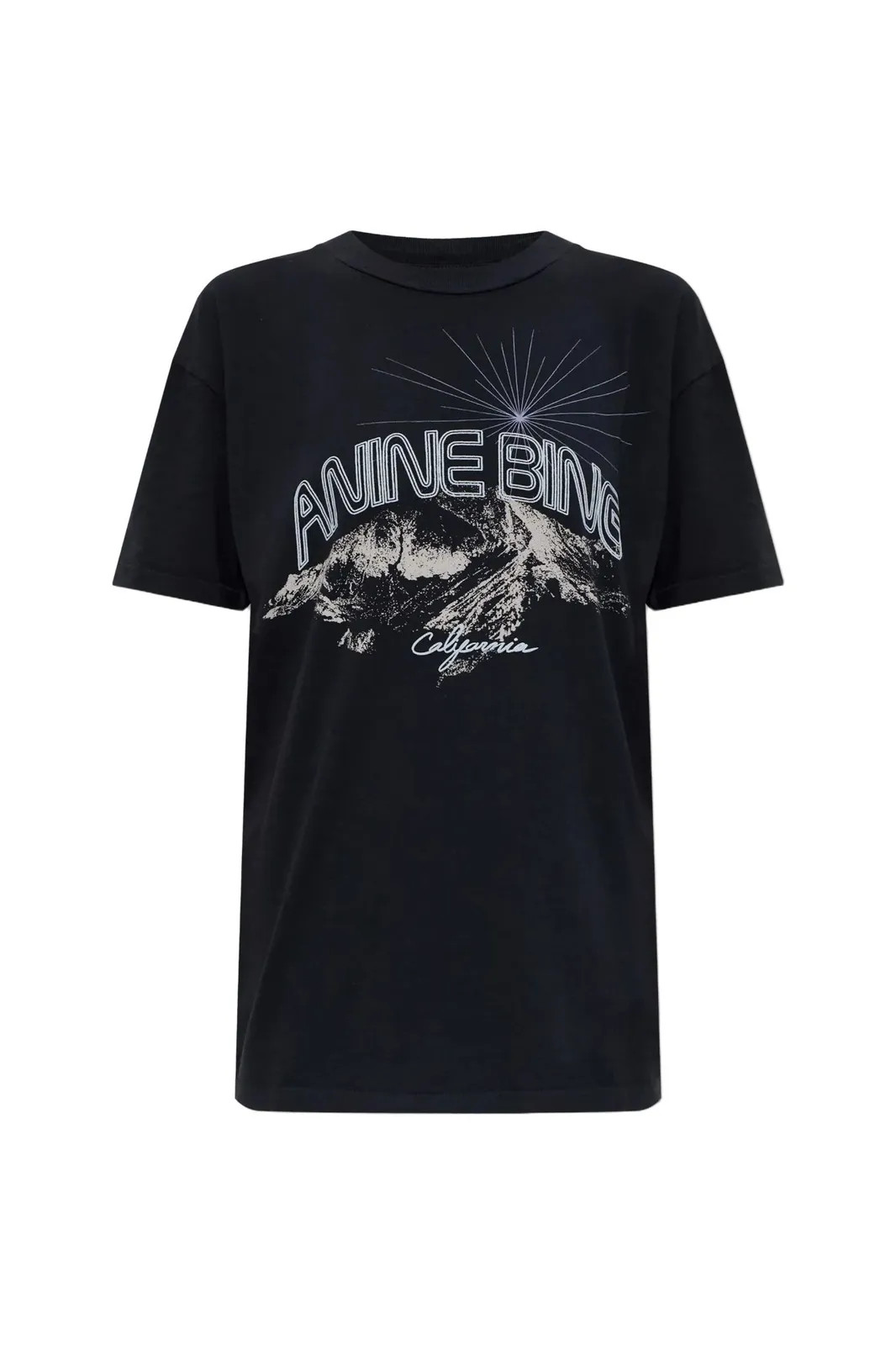 Anine Bing The Walker Crewneck Short-Sleeved T-Shirt | Cettire Global