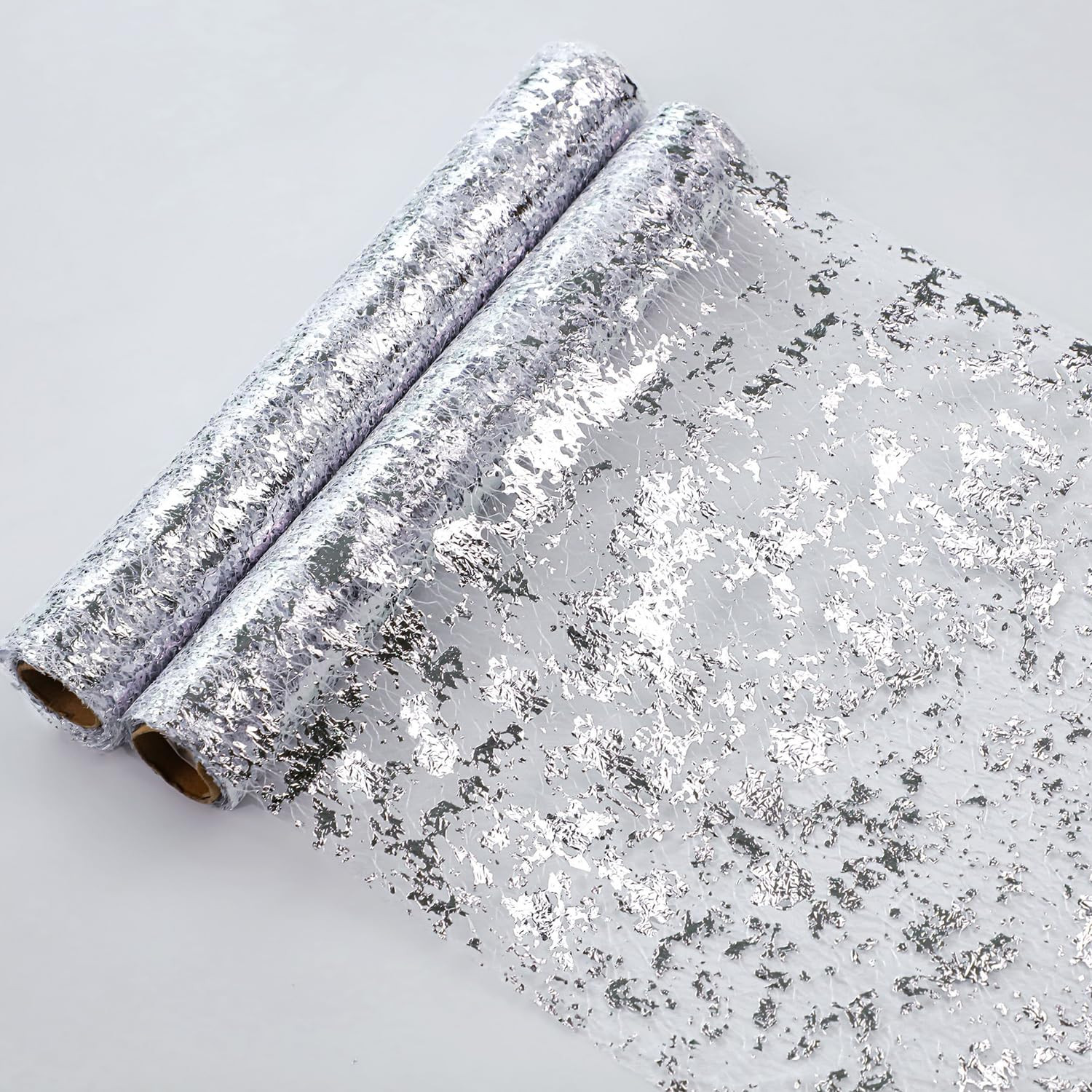 Snowkingdom 2 Pieces Silver Table Runner, Sequin Glitter Foil Metallic Thin Mesh Runner Roll 11"x... | Amazon (US)