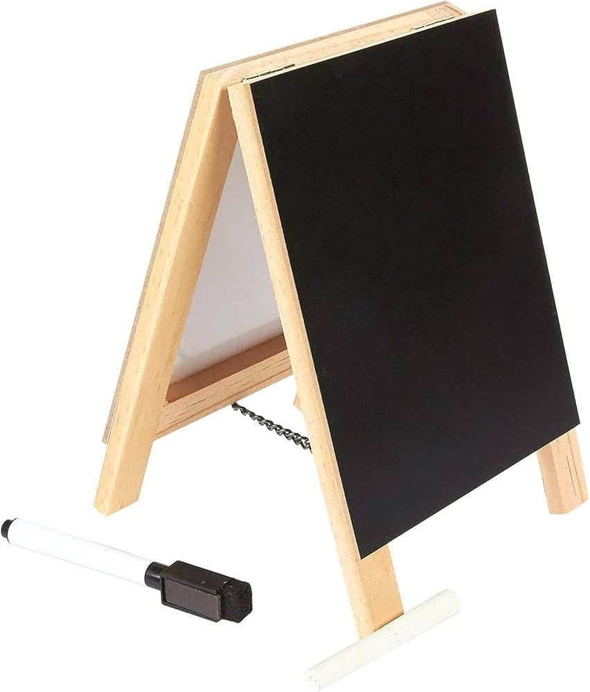 Juvale Small Double Sided Easel, Black Chalkboard & White Dry Erase Boards (5.5 x 7.8 x 1 in) | Amazon (US)