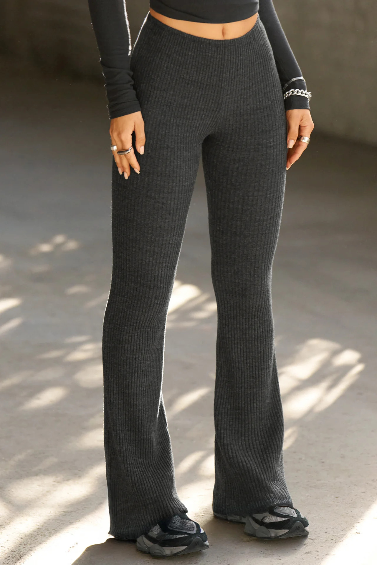 Fitted Mini Flare Pant - Ink Luxe Knit | Joah Brown